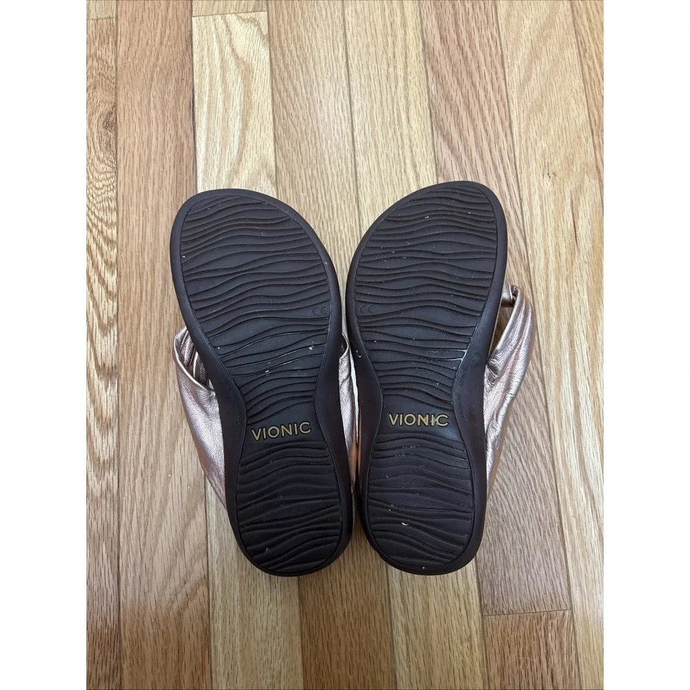 Vionic Womens Rest PIPPA‎ Toepost Sandals ROSE GOLD Size 7